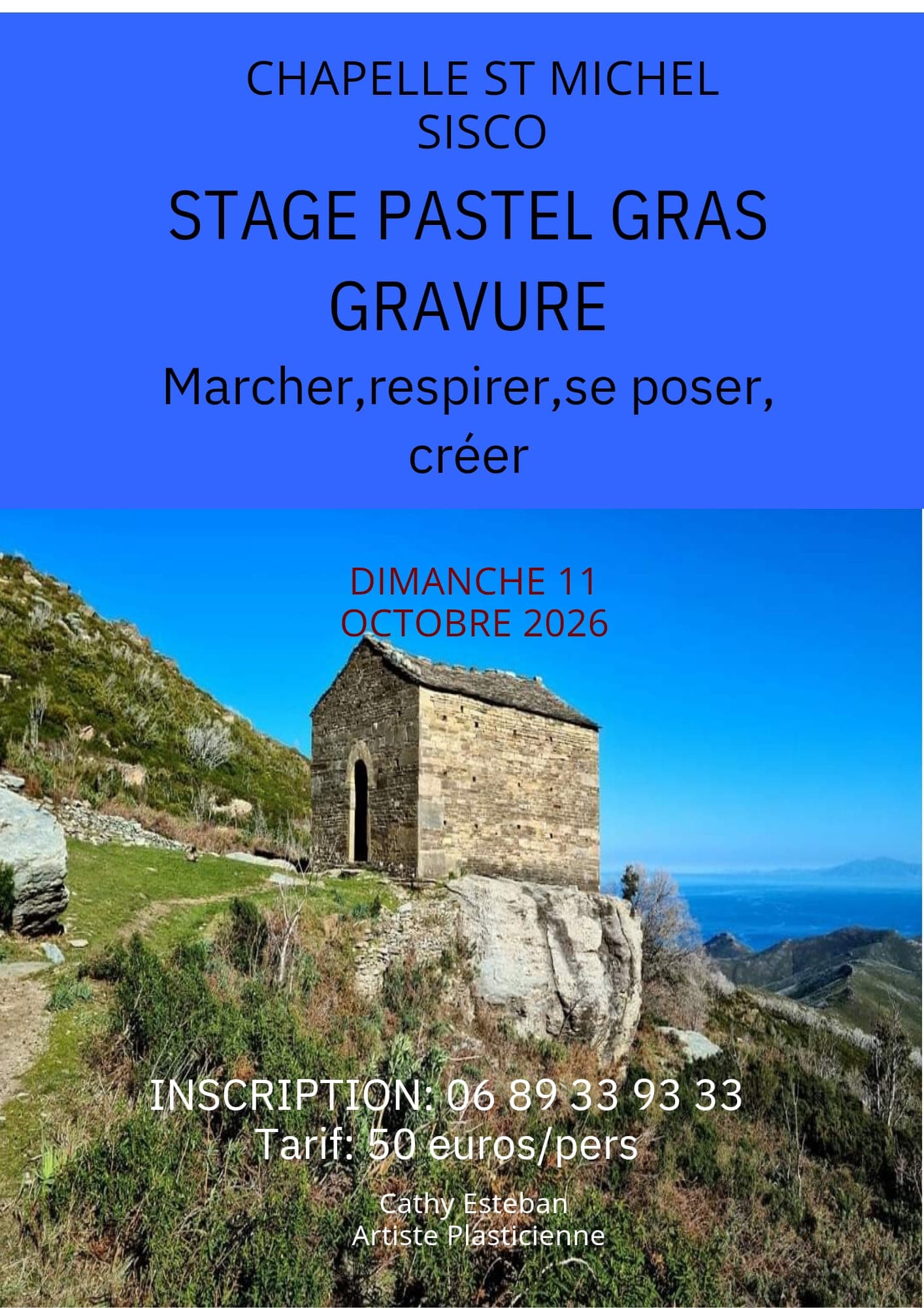 Affiche de Stage de pastel gras et de gravure