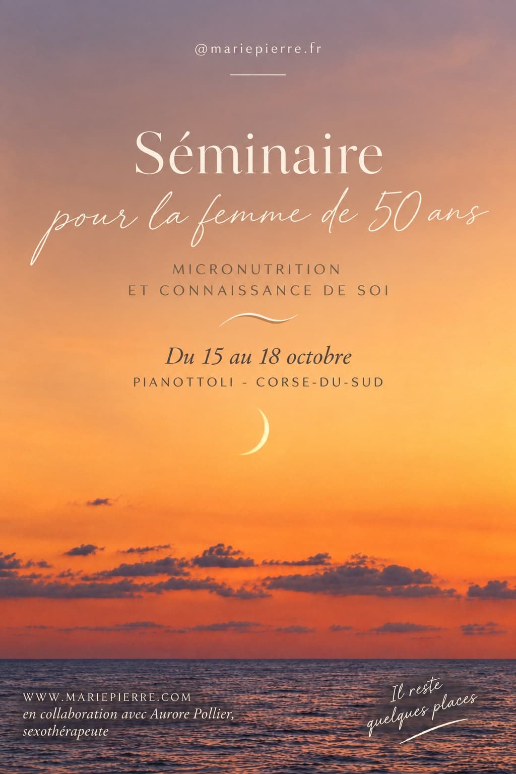 Affiche de Séminaire pour les femmes de 50 ans : micronutrition et connaissance de soi
