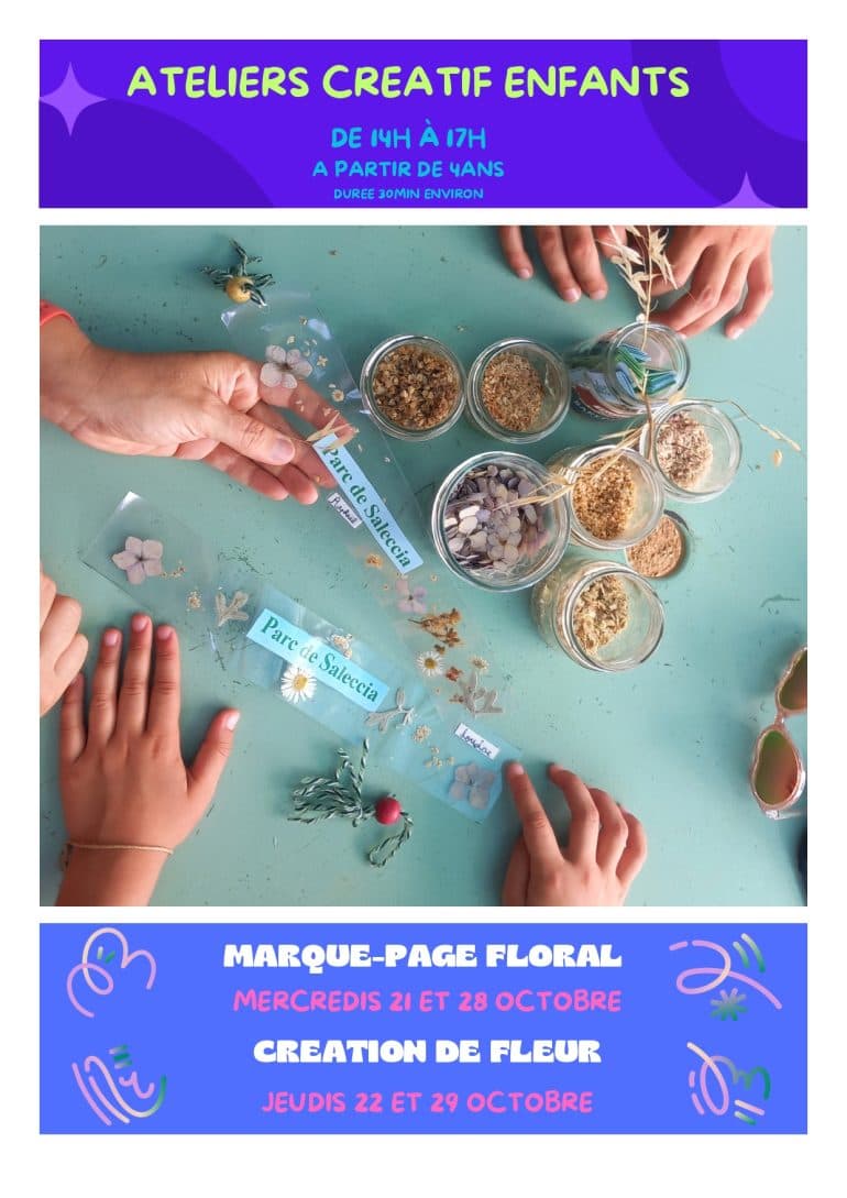 Affiche de Atelier Marque page floral pour les enfants