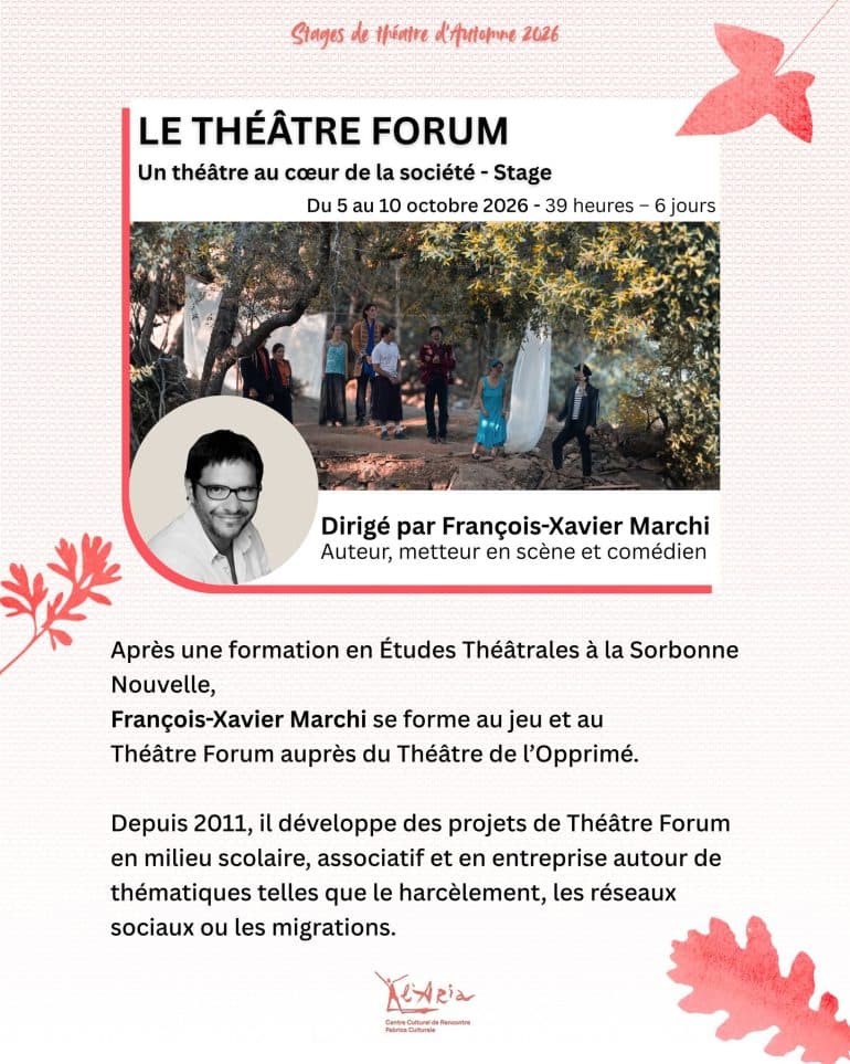 Affiche de Stage – Le Théâtre Forum