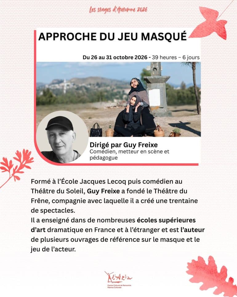 Affiche de Stage – Approche du jeu masqué