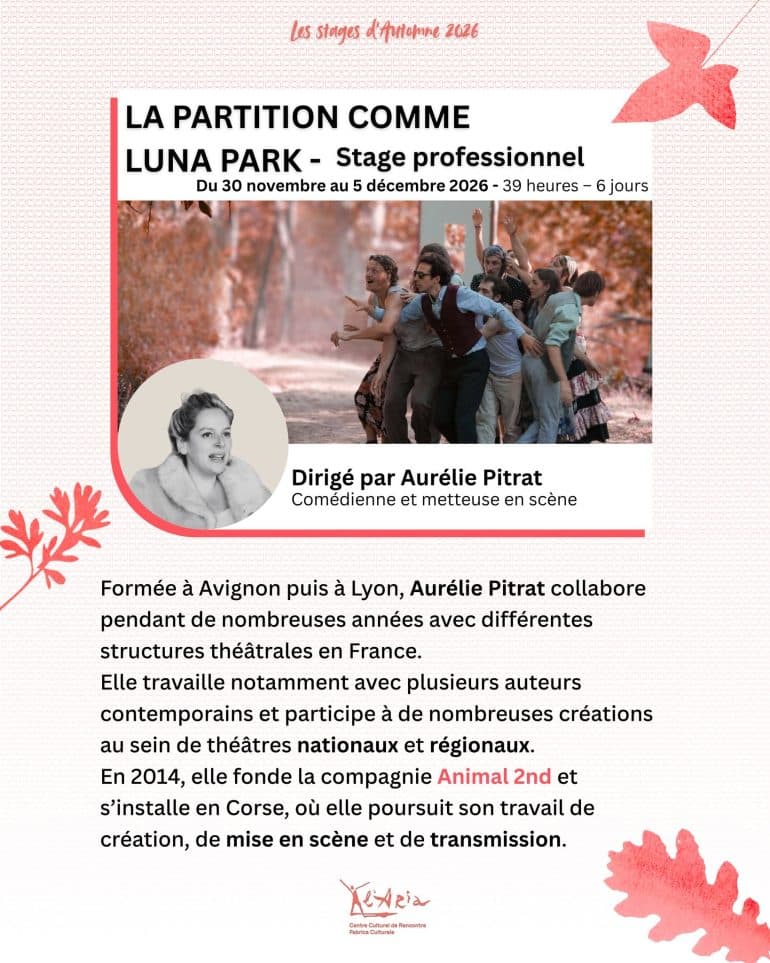 Affiche de Stage – La Partition comme Luna Park