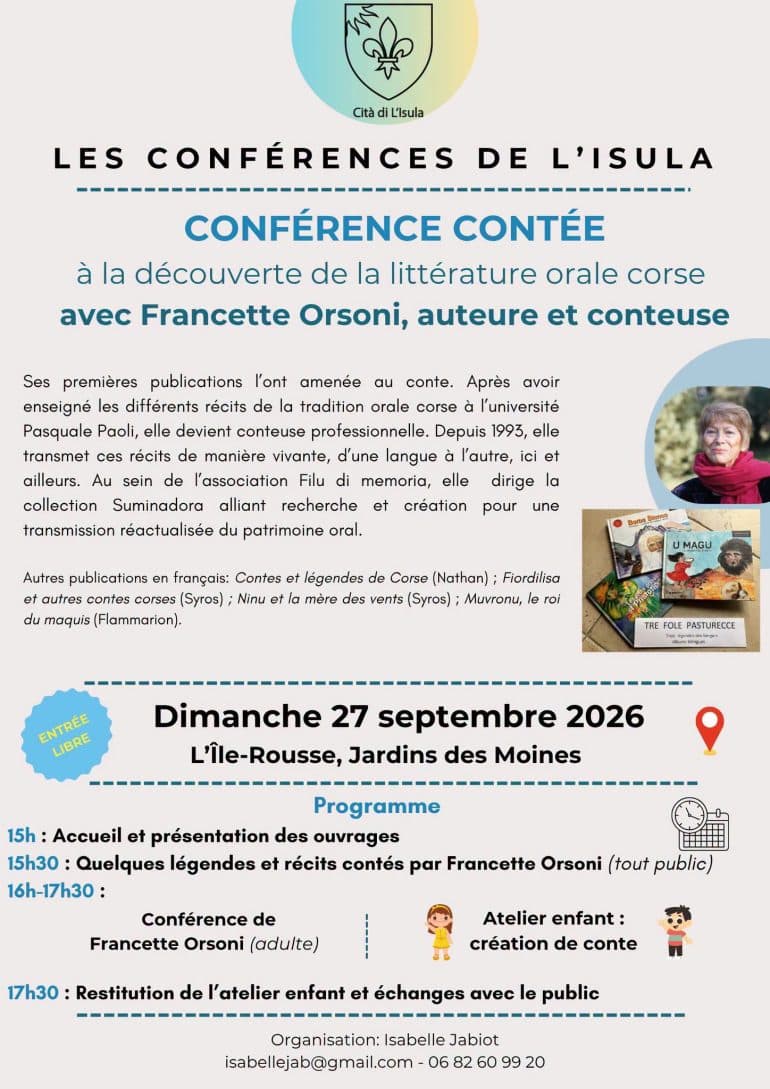 Affiche de Les conférences de L’Isula – Conférence contée