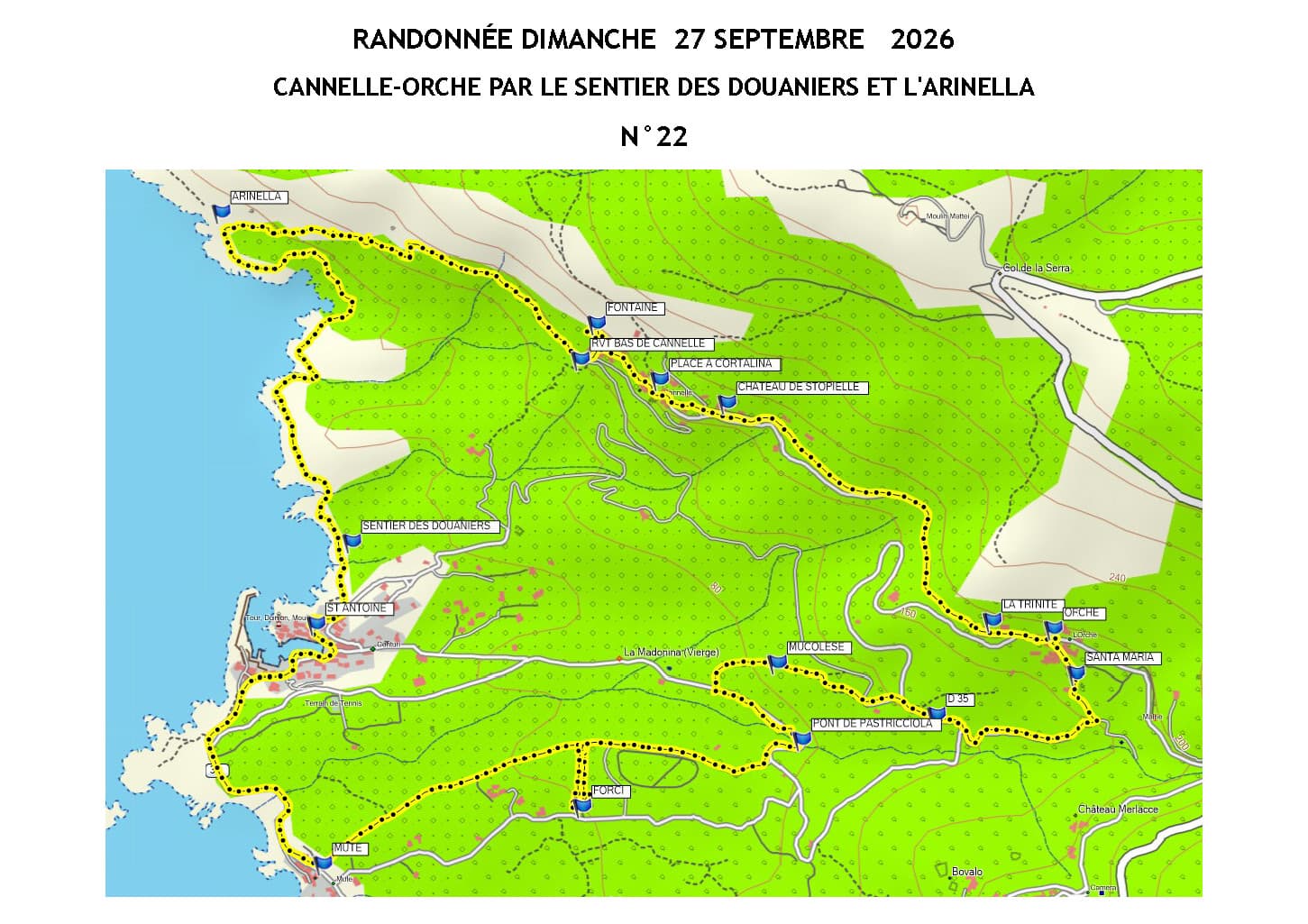 Affiche de Randonnée n° 22 – Cannelle-Orche par le sentier des douaniers