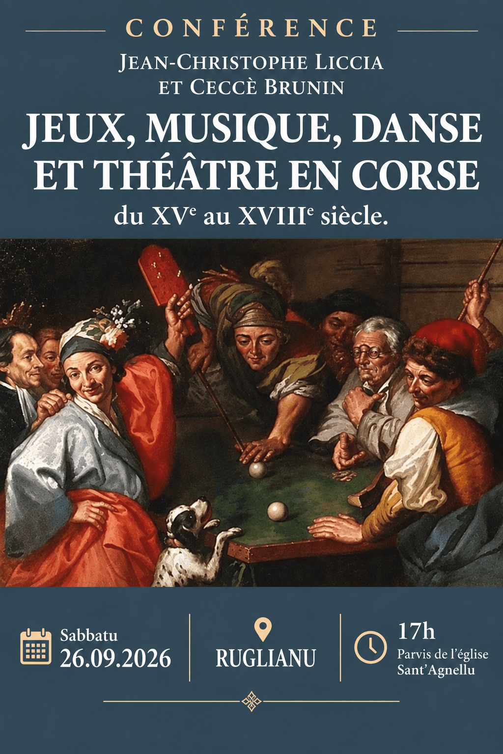 Affiche de Jeux, musique, danse et théâtre en Corse du XVe au XVIIIe siècle