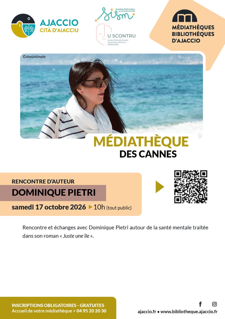 Affiche de Rencontre d'auteur avec Dominique Pietri - Médiathèque des Cannes