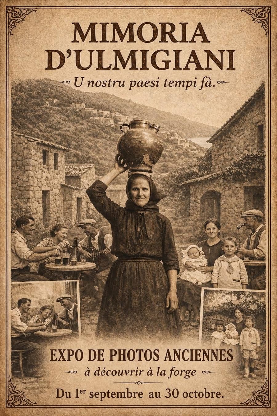 Affiche de Exposition « Mémoire des Olmetais : notre village autrefois »
