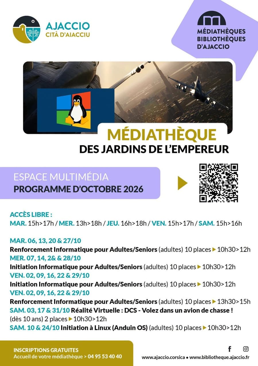 Affiche de Réalité Virtuelle: DCS, Volez dans un avion de chasse ! - Médiathèque des Jardins de l’Empereur