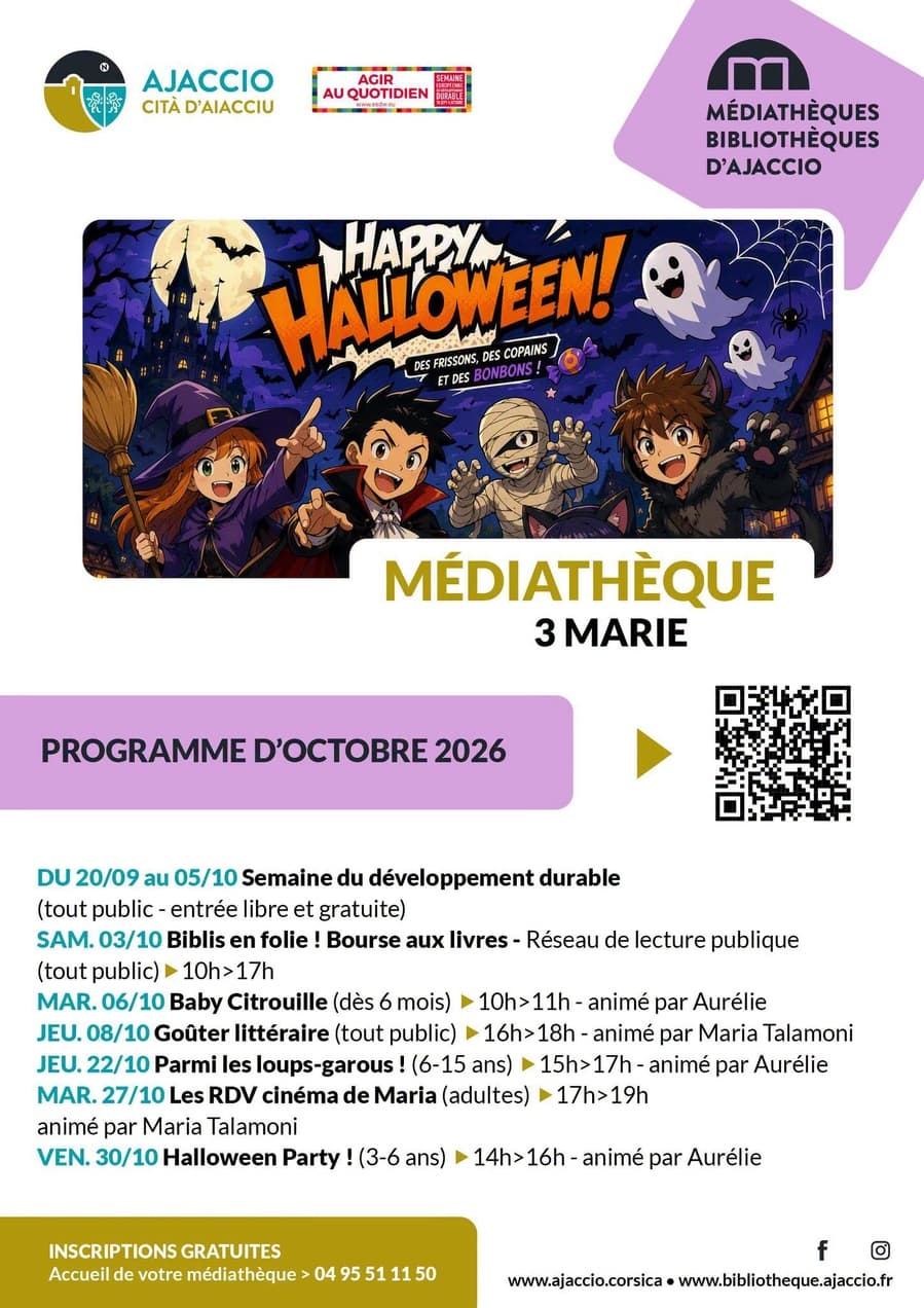 Affiche de Halloween Party ! - Médiathèque des 3 Marie
