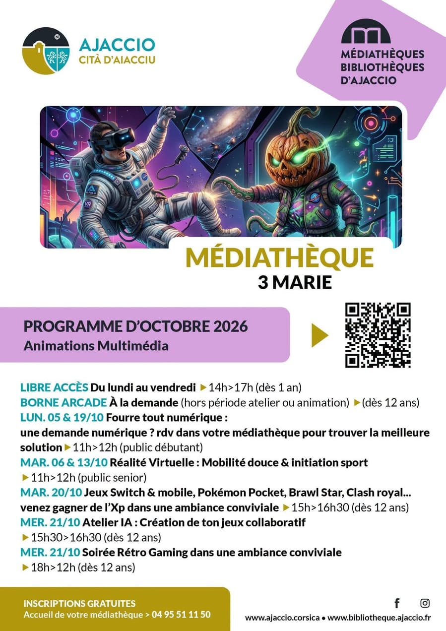 Affiche de Atelier IA : Création de ton jeux collaboratif - Médiathèque des 3 Marie