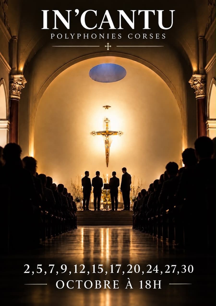 Affiche de In’Cantu en concert à l’église Saint-Roch
