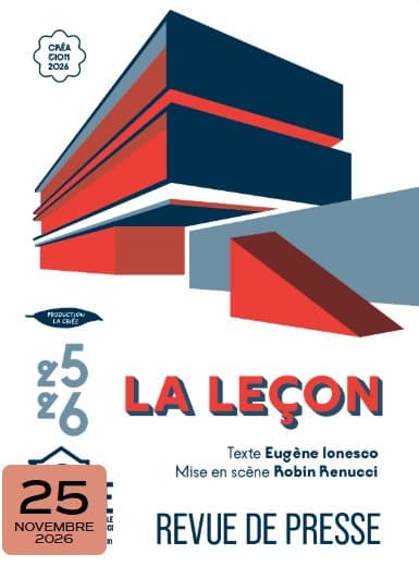 Affiche de Rencontre et atelier avec Robin Renucci autour du spectacle "La leçon" - Médiathèque l'Animu