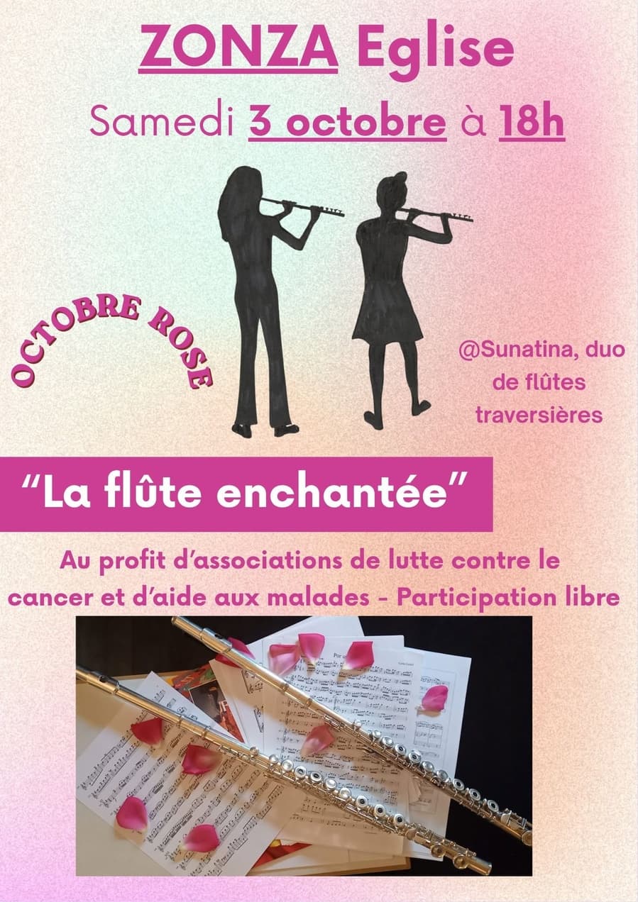 Affiche de Concert du duo de flûtes Sunatina : « La Flûte enchantée » de Mozart