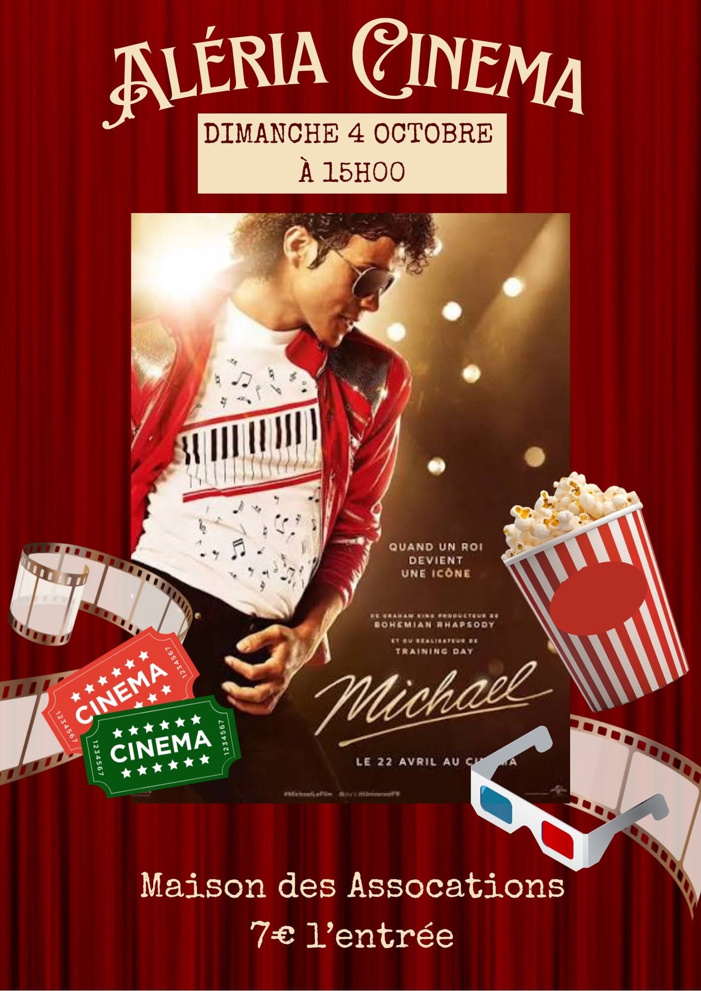 CINÉMA À LA MAISON DES ASSOCIATIONS - FILM "MICHAEL" - 15H - ALERIA