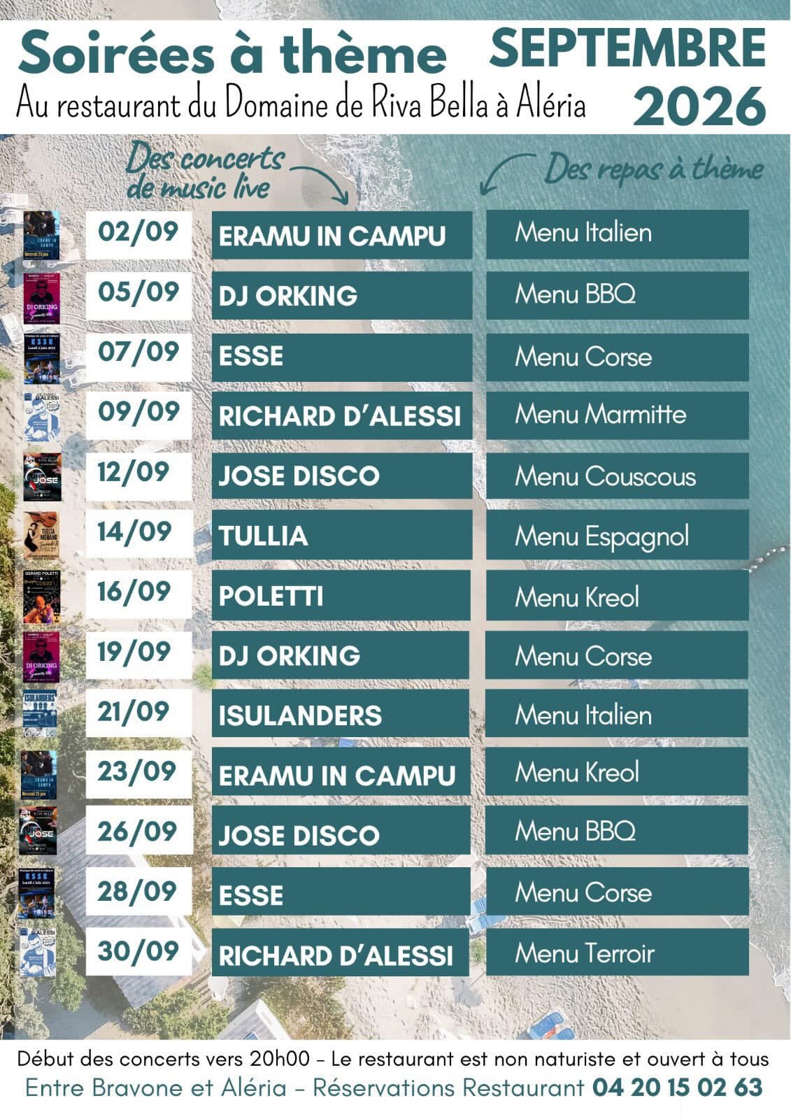 SOIRÉE MUSICALE AU RIVA BELLA RESTAURANT AVEC RICHARD D'ALESSI & MENU TERROIR