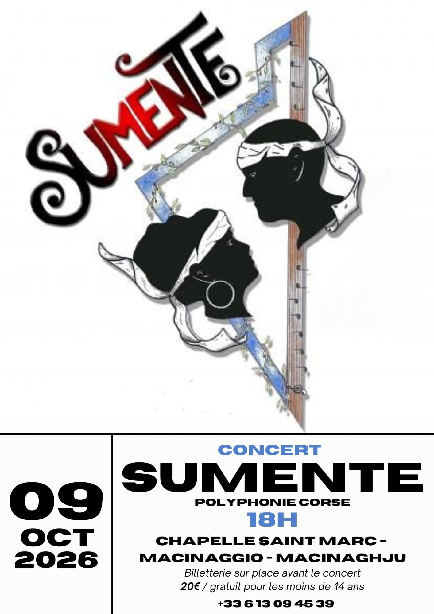 Affiche de Groupe Sumente en concert - Polyphonie Corse - Vendredi 09 Octobre 2026 - Macinaggio - Cap Corse Capicorsu