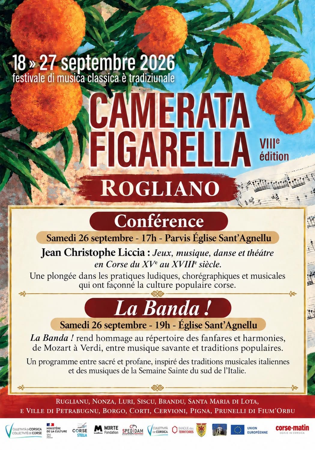 Camerata Figarella : conférence de Jean-Christophe Liccia et concert de La Banda