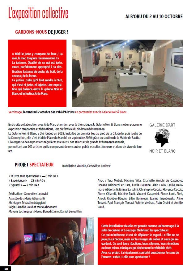 Affiche de Arte Mare : exposition collective « Gardons-nous de juger ! »